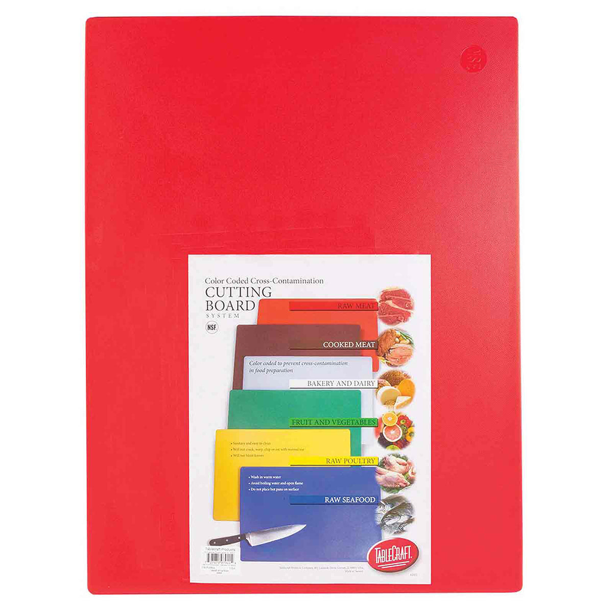 Tabla para Picar de Plástico Rojo de 38 x 51 cm NSF